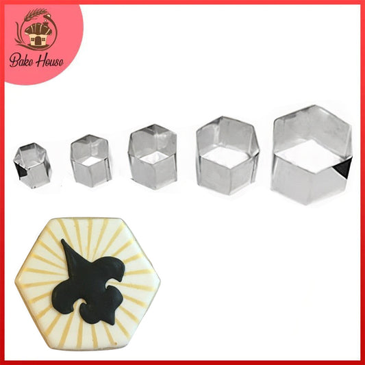 Hexagon Shape Cookie Cutter Stainless Steel 5Pcs Set