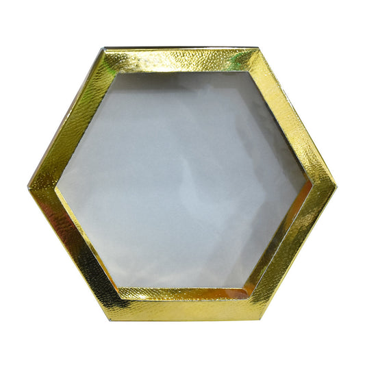 Hexagon Shape Golden Gift Box