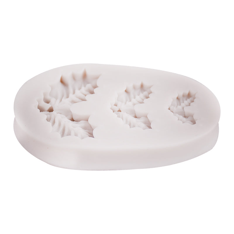 Holly Leaf Silicone Fondant Mold 3 Cavity