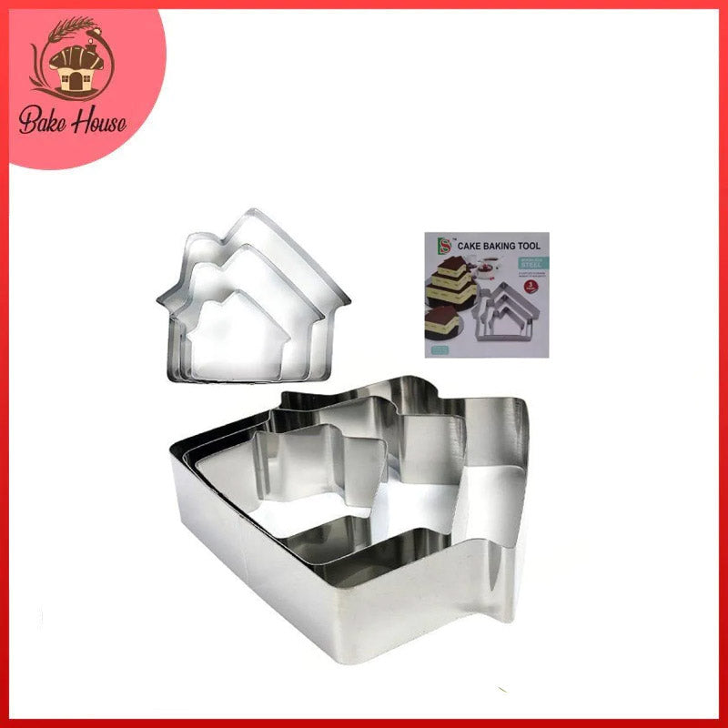 House Shape Cake Baking Tool Stainless Steel 3Pcs Set