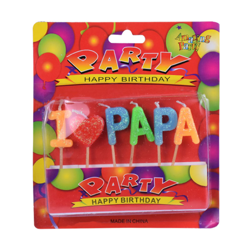 I Love Papa Cake Candles