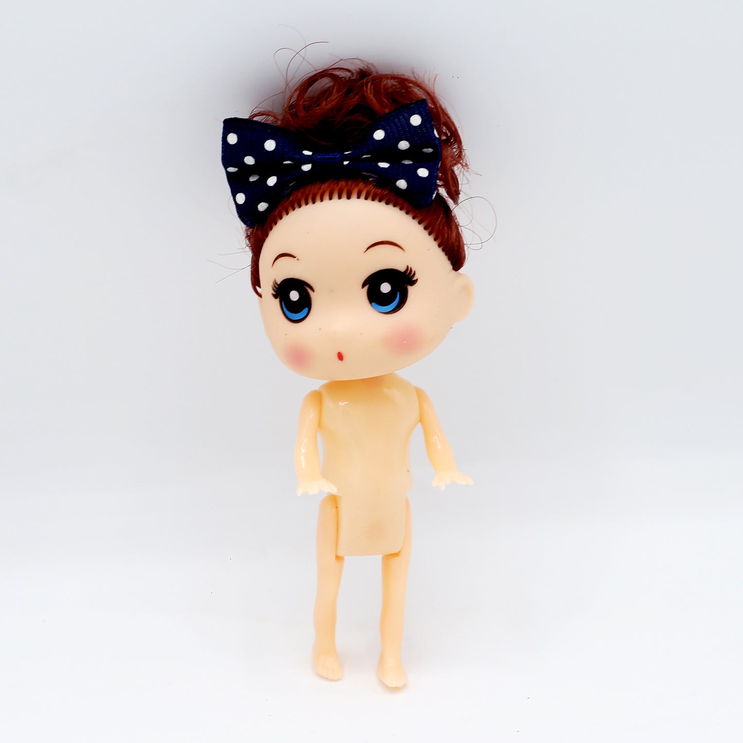 Doll Cake Topper Plastic Small With Dark Brown Hair