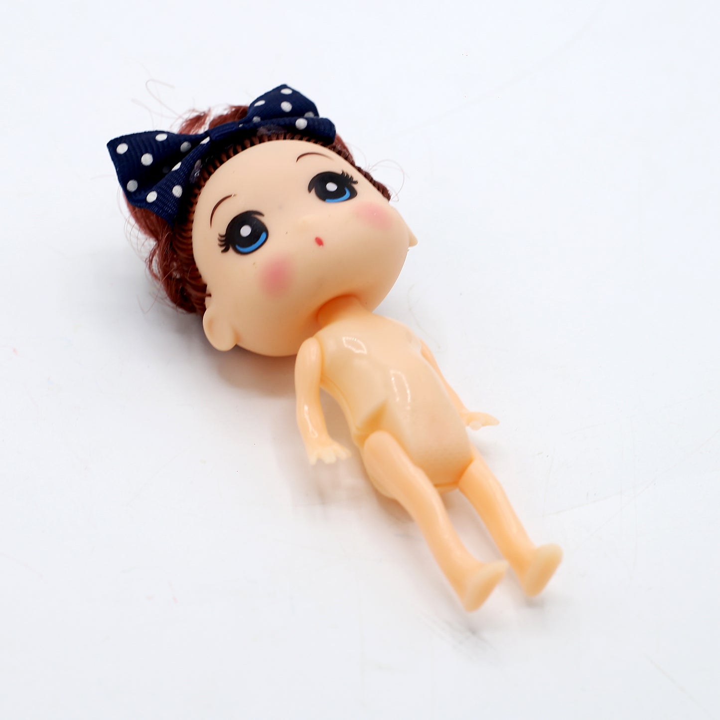 Doll Cake Topper Plastic Small With Dark Brown Hair