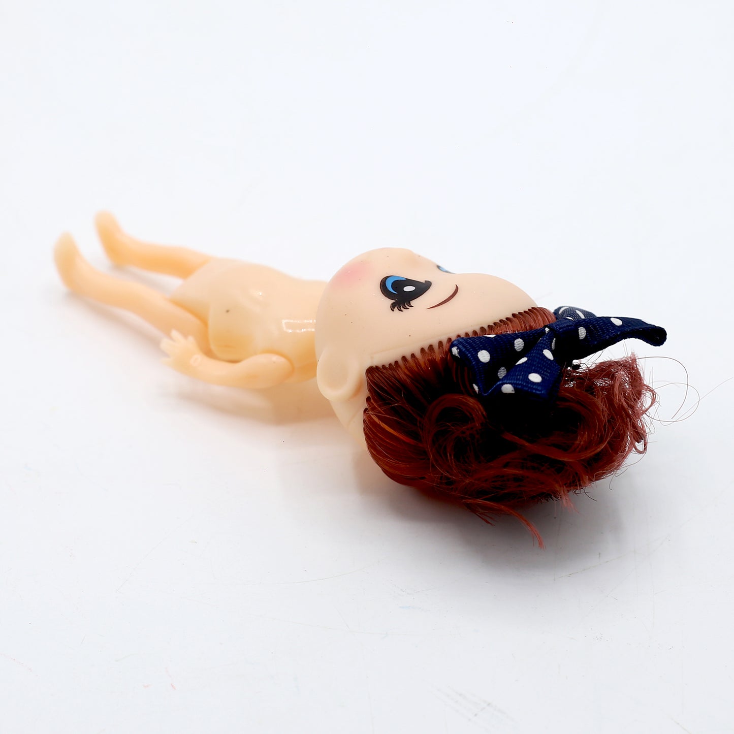 Doll Cake Topper Plastic Small With Dark Brown Hair