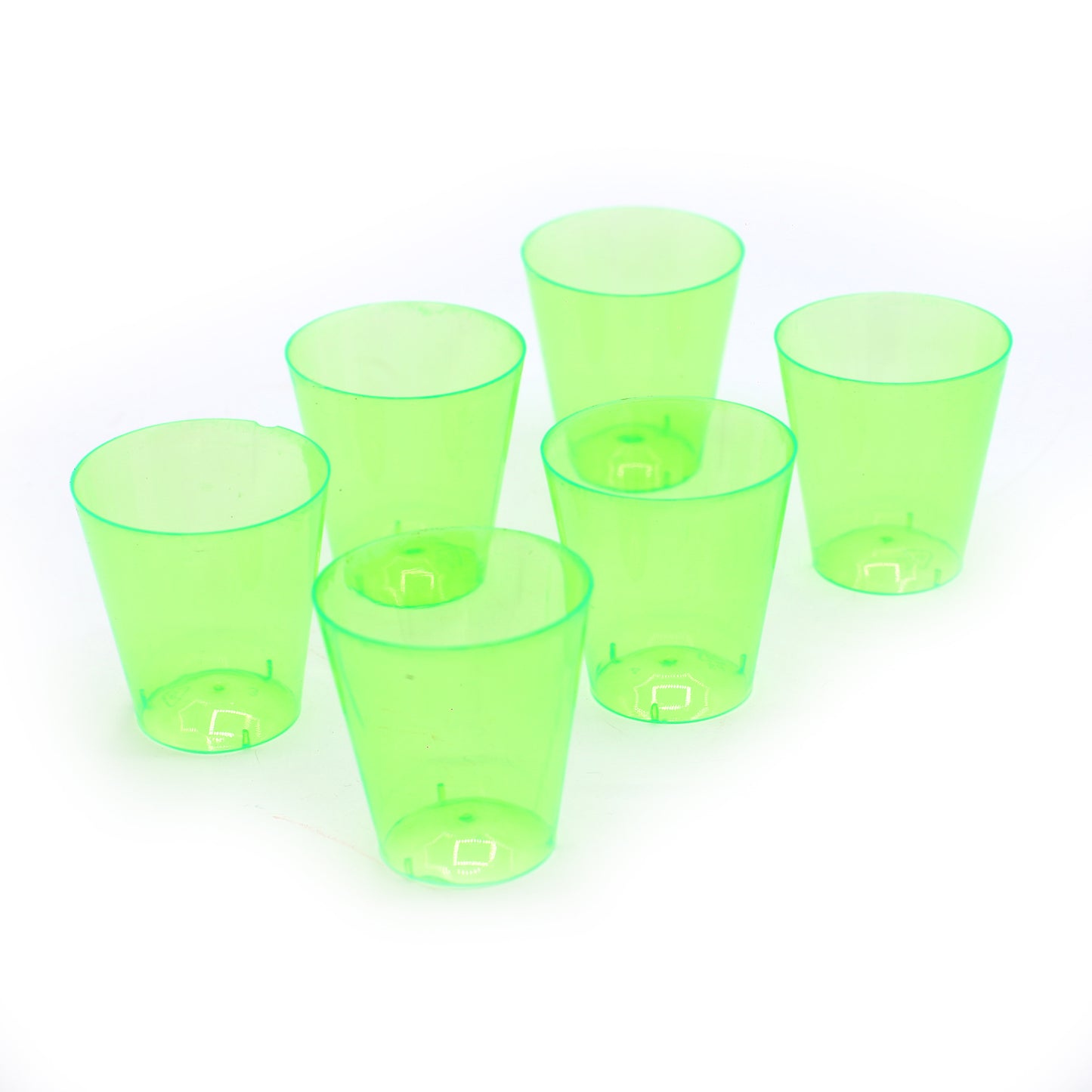 Green Round Short Glass 6 Pcs Set