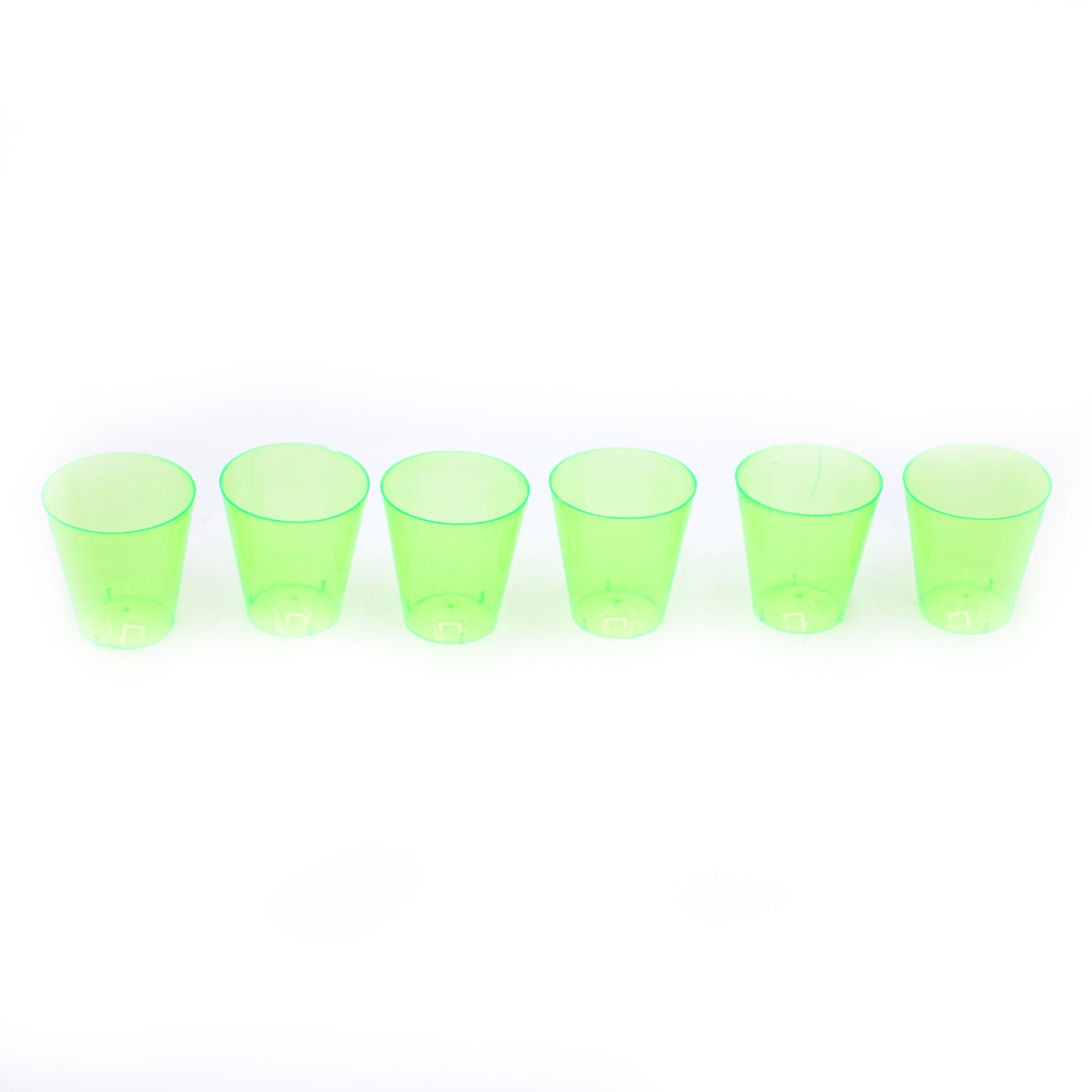 Green Round Short Glass 6 Pcs Set