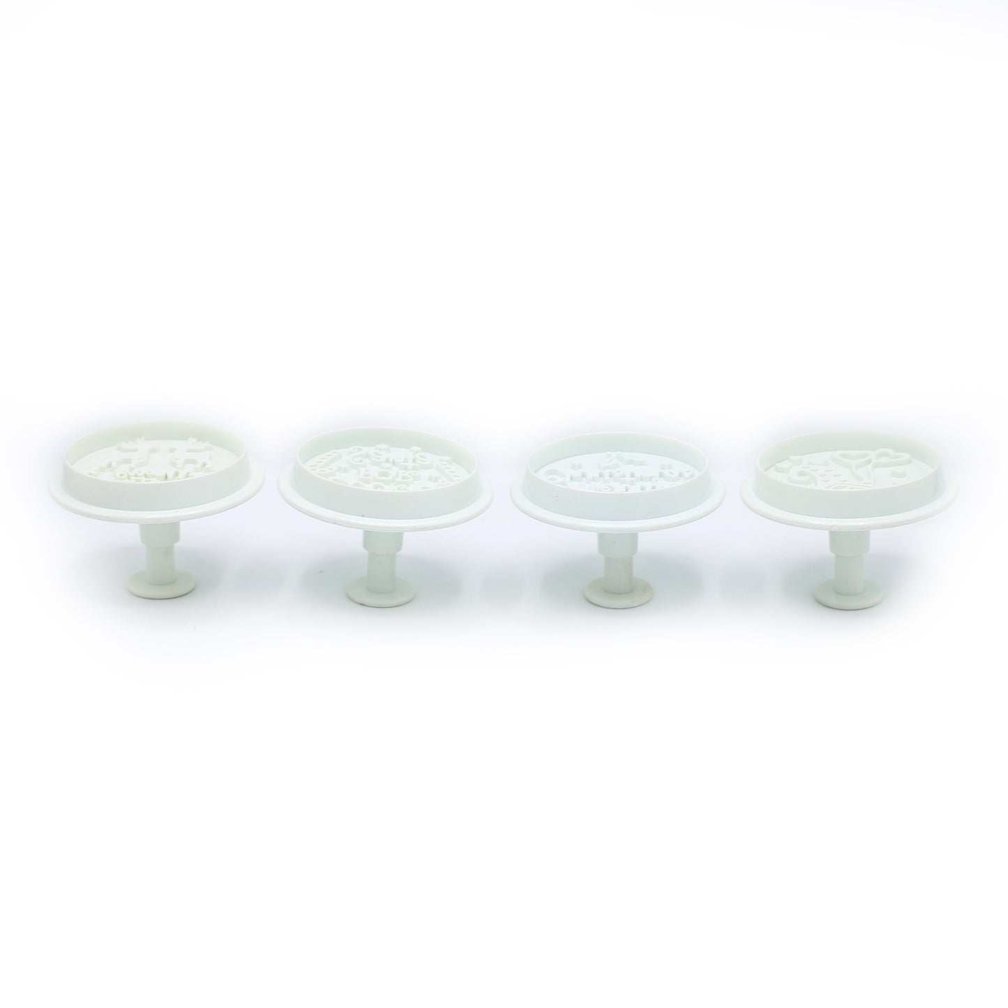 Merry Christmas Cookie Plunger Cutter 4Pcs Set