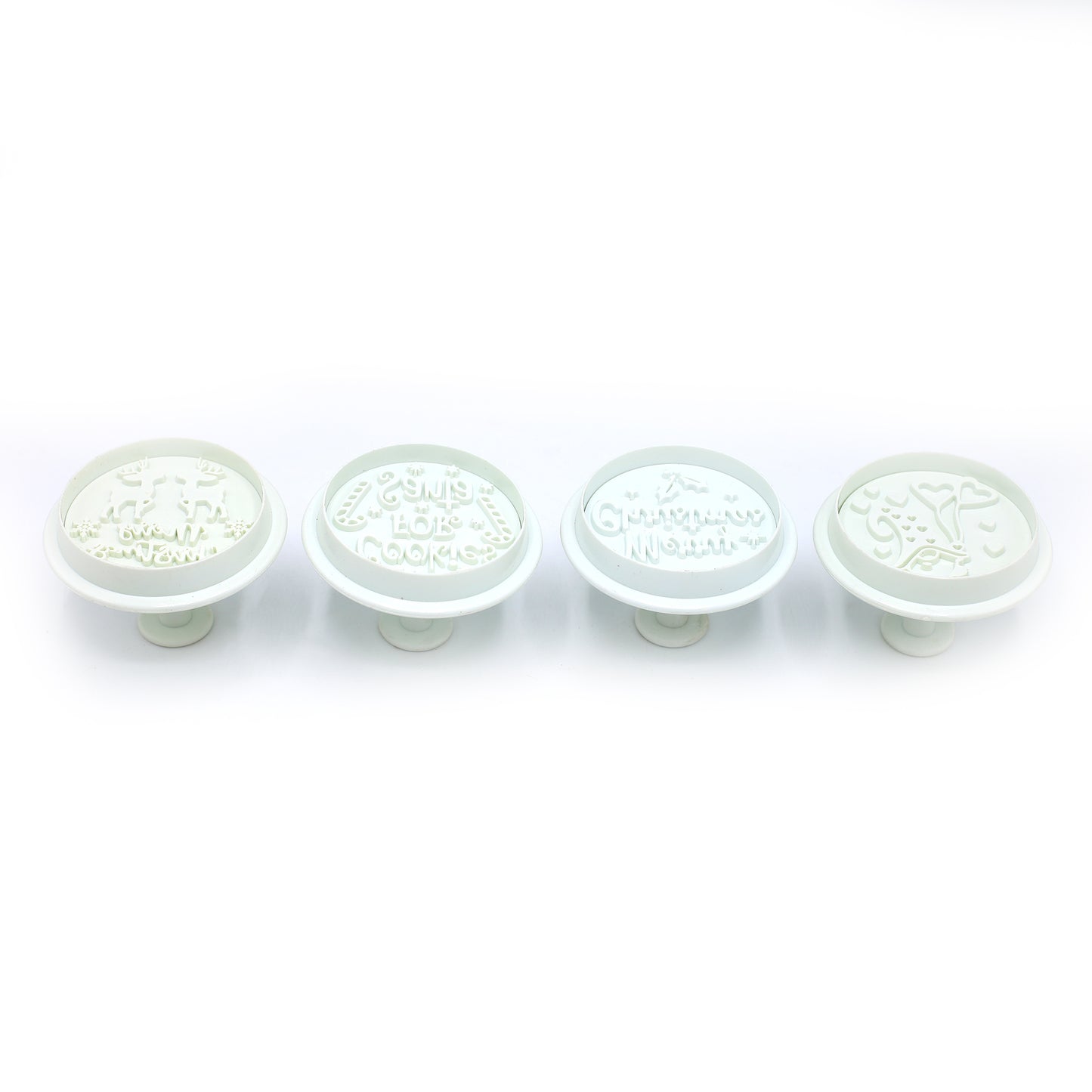 Merry Christmas Cookie Plunger Cutter 4Pcs Set