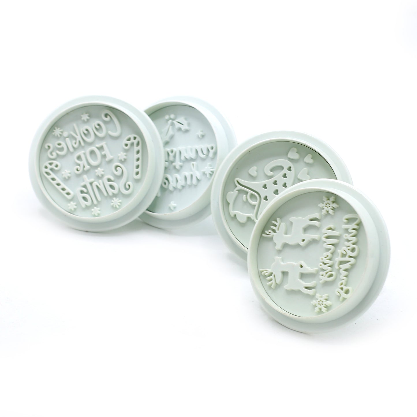 Merry Christmas Cookie Plunger Cutter 4Pcs Set