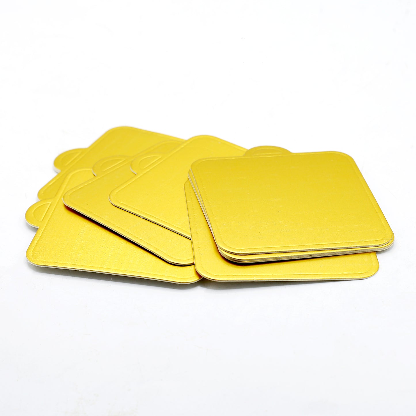 Square Shape Pastry Placer Board Golden 10Pcs Pack (Design 2)