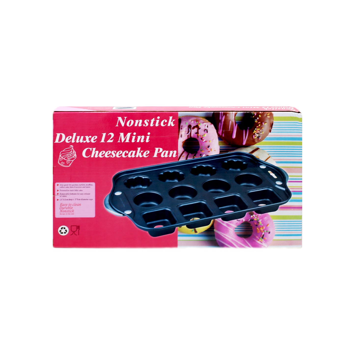 Different Shapes Mini Cheese Cake Pan 12 Cavity Non Stick