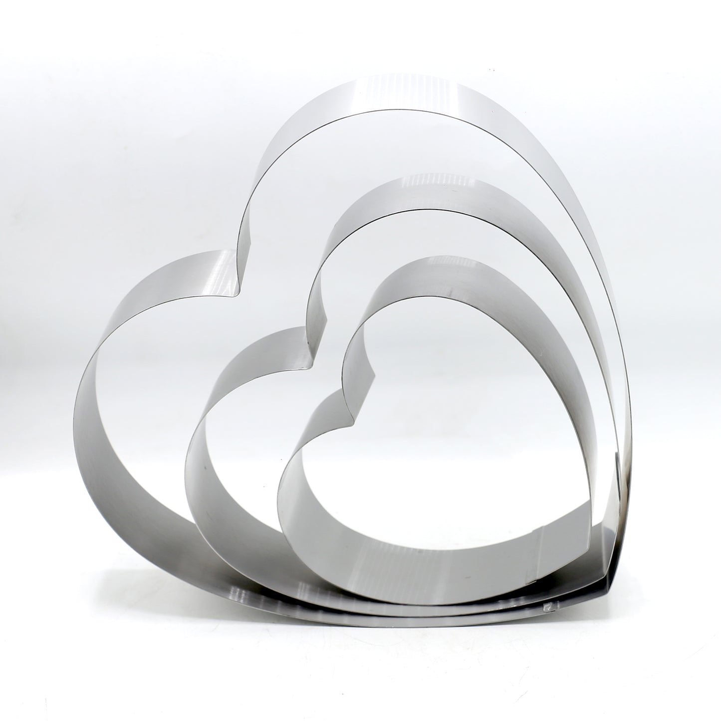 Heart Cake Cutting Ring Stainless Steel Large 3Pcs Set