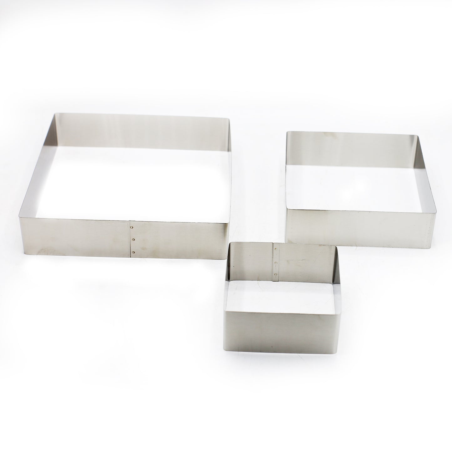 Square Cake Cutting Ring Stainless Steel 3Pcs Set
