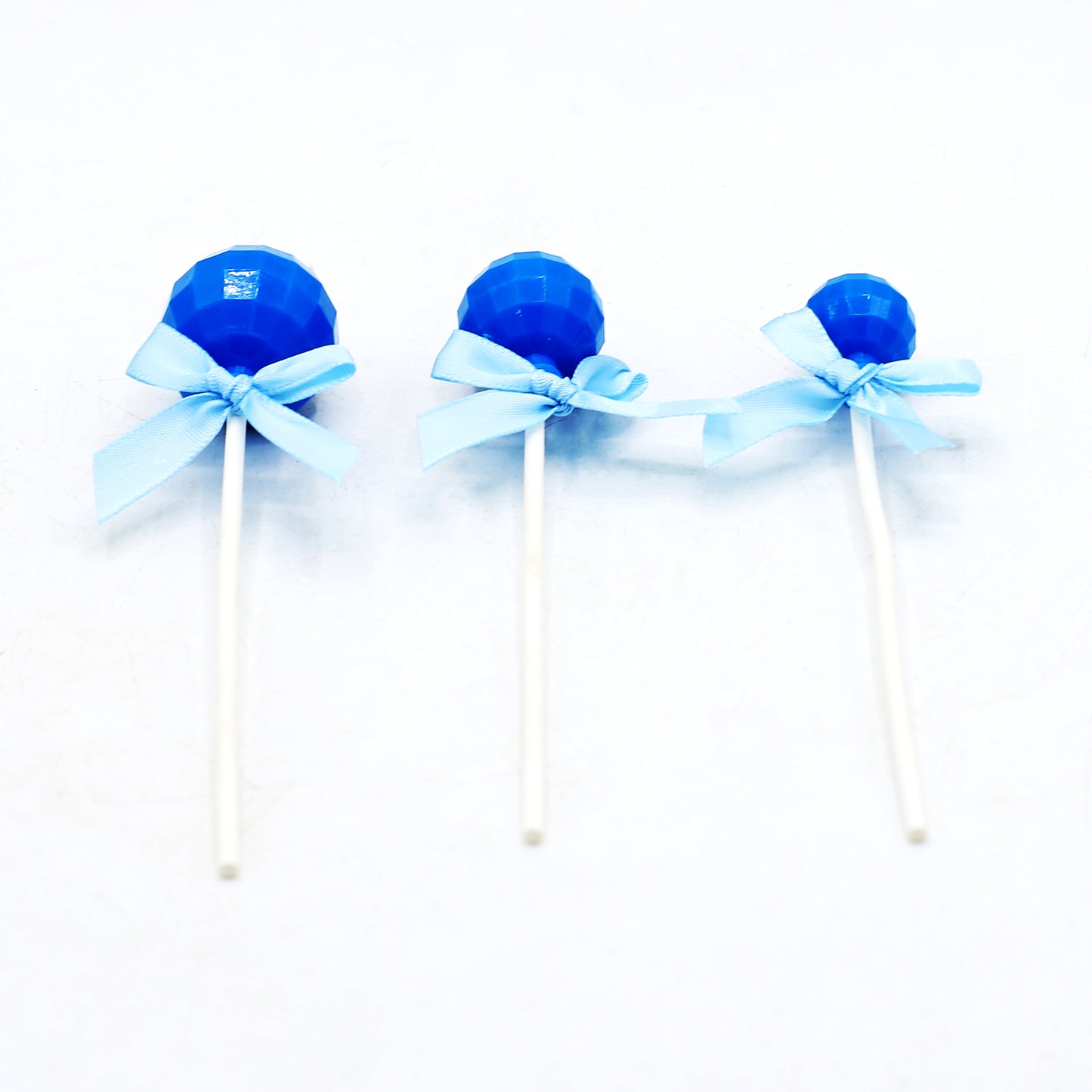 Lollipop Style Cake Toppers Dark Blue 3Pcs Set