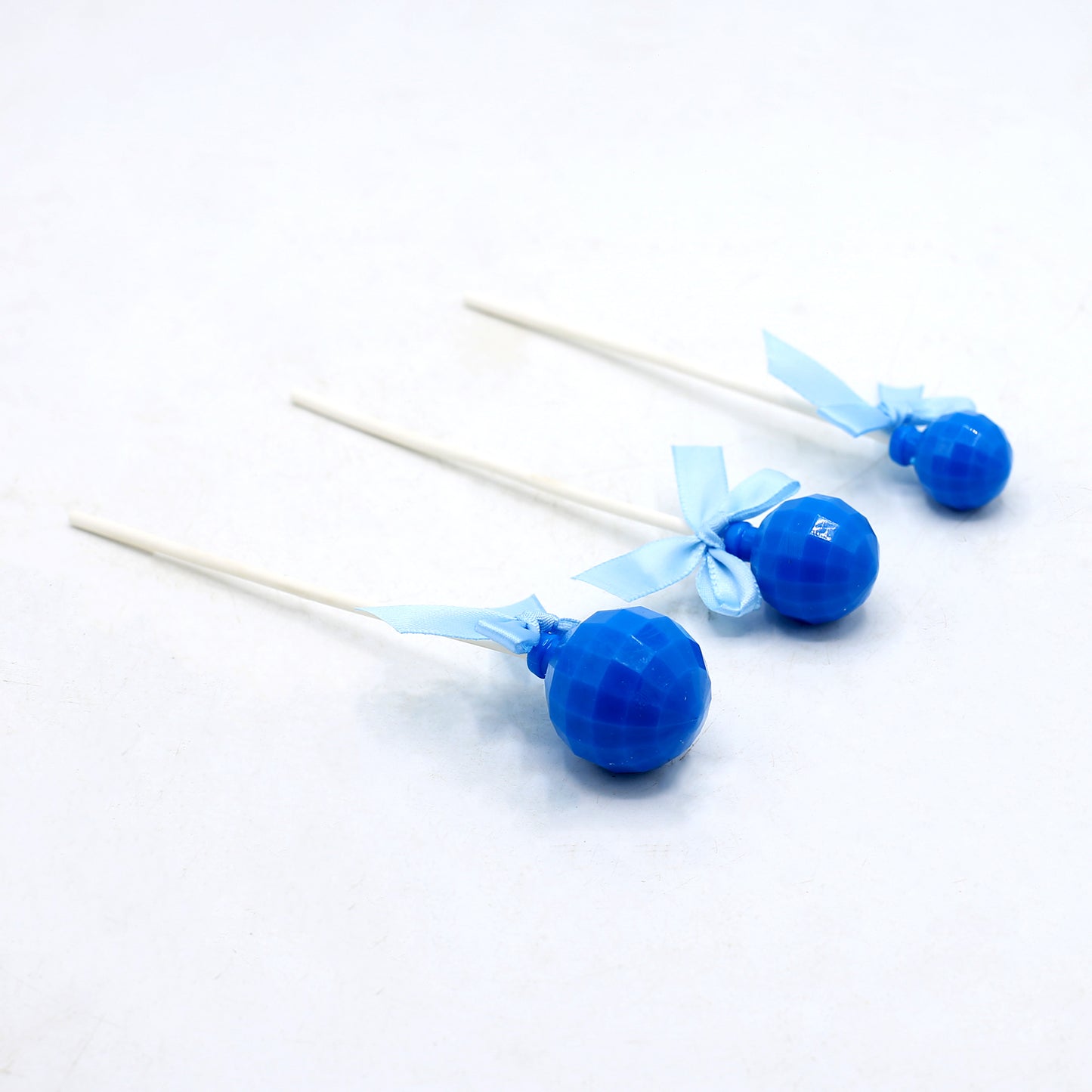 Lollipop Style Cake Toppers Dark Blue 3Pcs Set