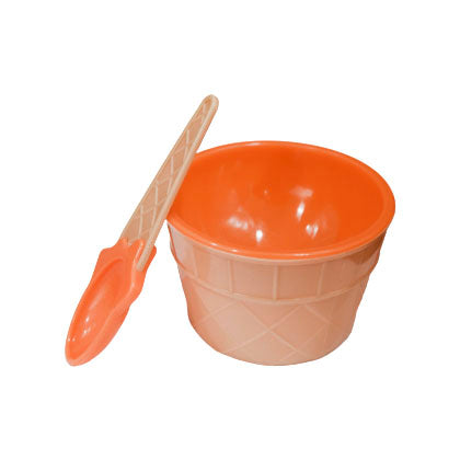 Ice Cream Cup With Spoon Plastic