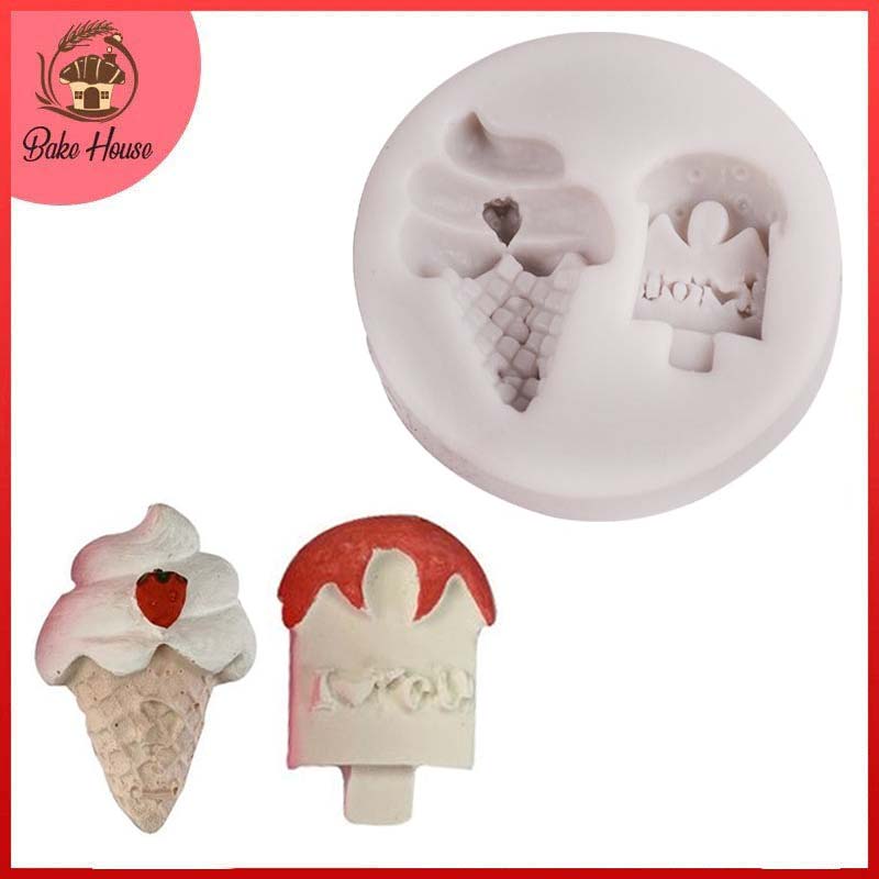 Ice Cream Silicone Fondant Mold 2 Cavity