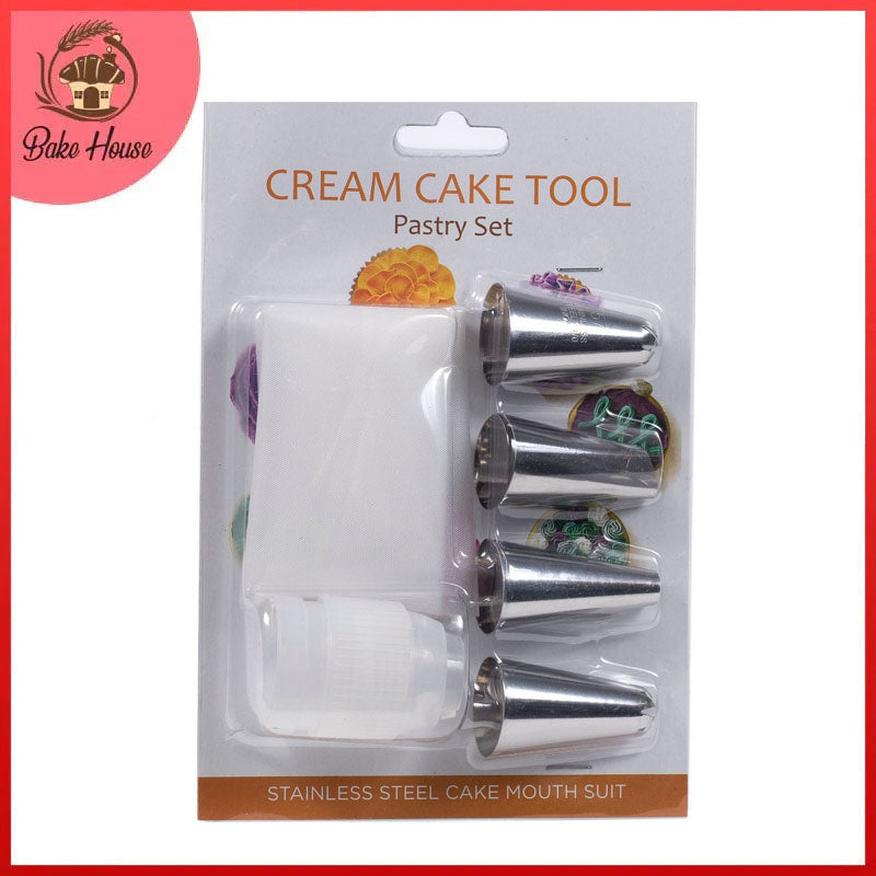Icing Tip Nozzle 6Pcs With Coupler & Silicone Piping Bag