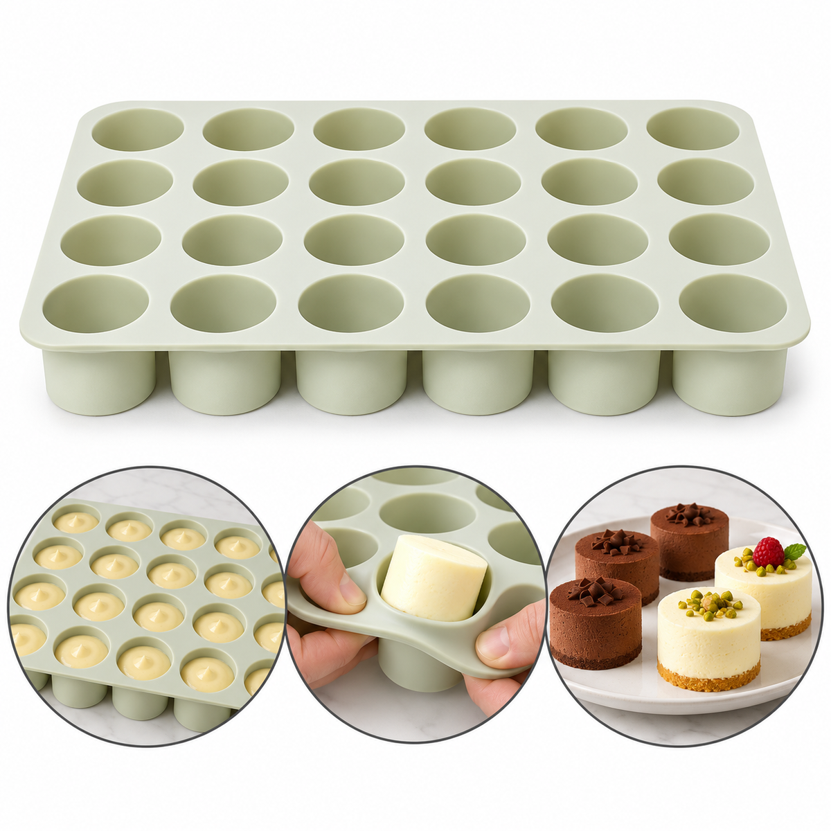 Round Shape Silicone Baking Mold 24 Cavity