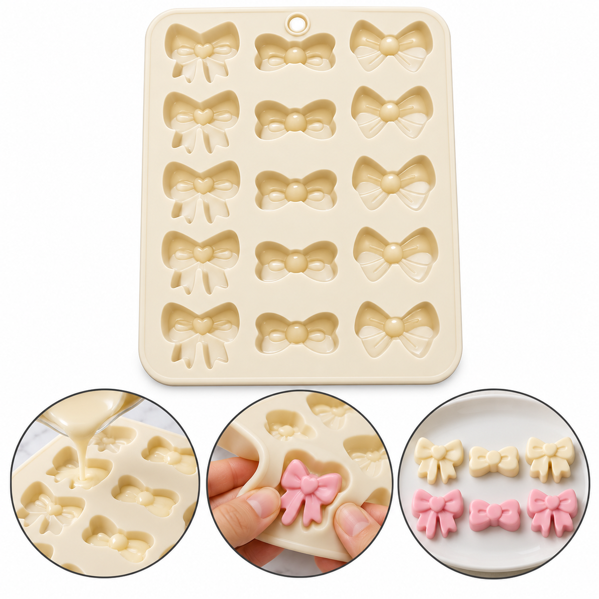 Bow Silicone Chocolate Mold 15 Cavity