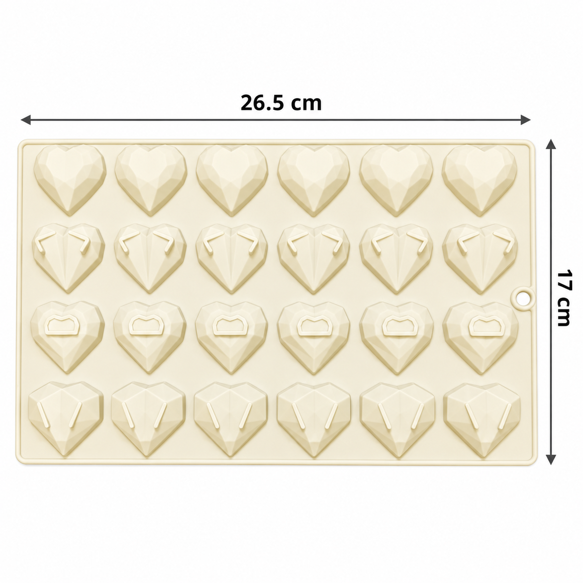 Different Shape Diamond Heart Silicone Chocolate Mold 24 Cavity