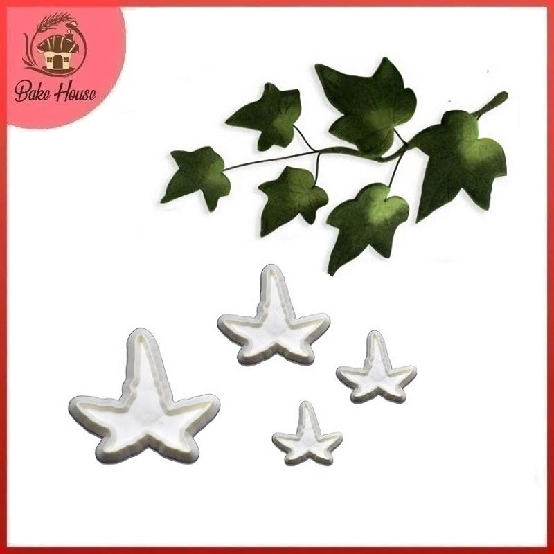 Ivy Leaf Fondant & Cookie Cutter 4Pcs Set Plastic
