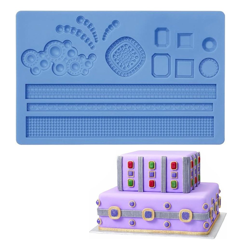 Jewelry Design Silicone Fondant Sheet Mold 14 Cavity