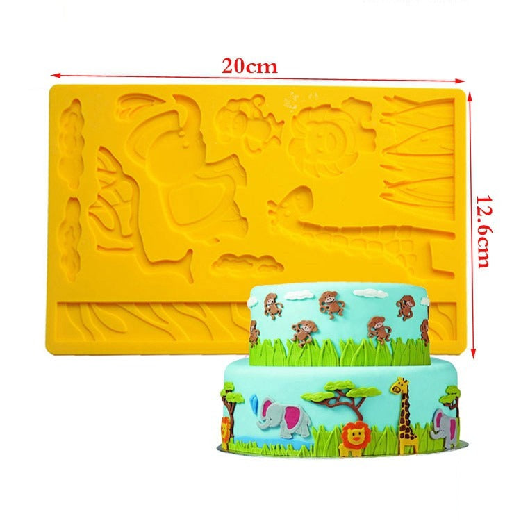 Jungle Animals Silicone Fondant Mold Sheet