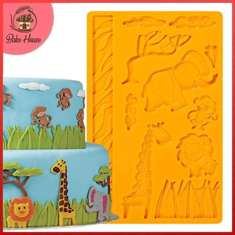 Jungle Animals Silicone Fondant Mold Sheet