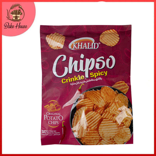Khalid Foods Chipso Crinkle Spicy Potato Chips 100gm Pack