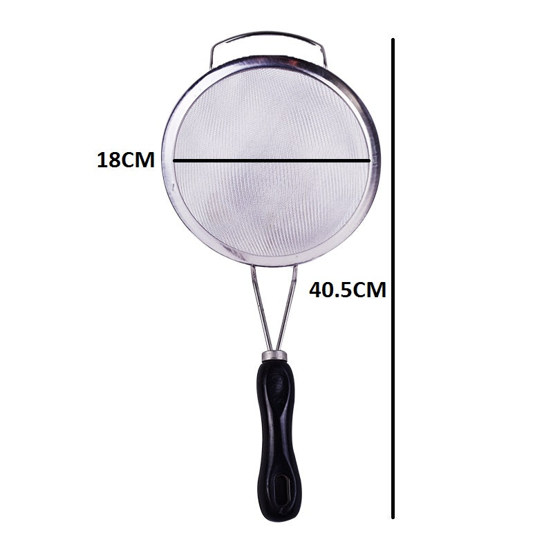 Kitchen Multipurpose Seive Strainer Black Handle 18cm Basket