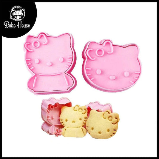 Kitty Fondant & Cookie Cutter 2Pcs Set Plastic