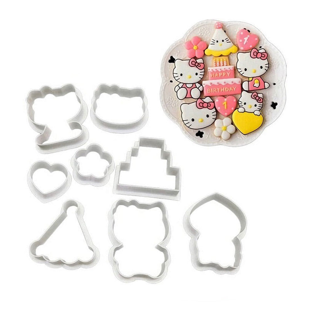 Kitty Multi Cutter 8Pcs Set Plastic Best For Fondant And Cookies