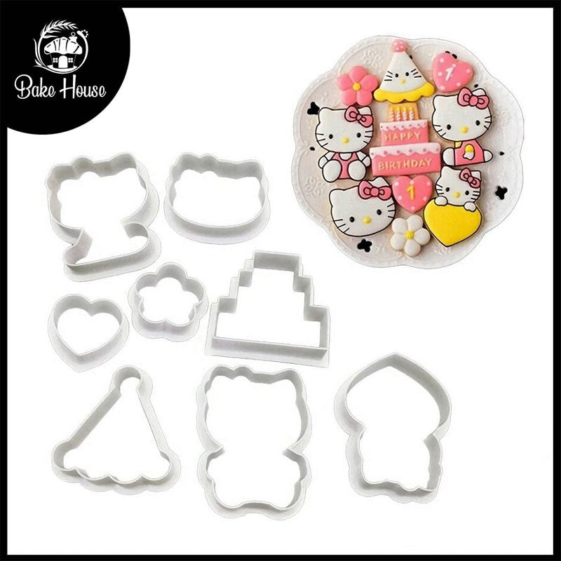 Kitty Multi Cutter 8Pcs Set Plastic Best For Fondant And Cookies