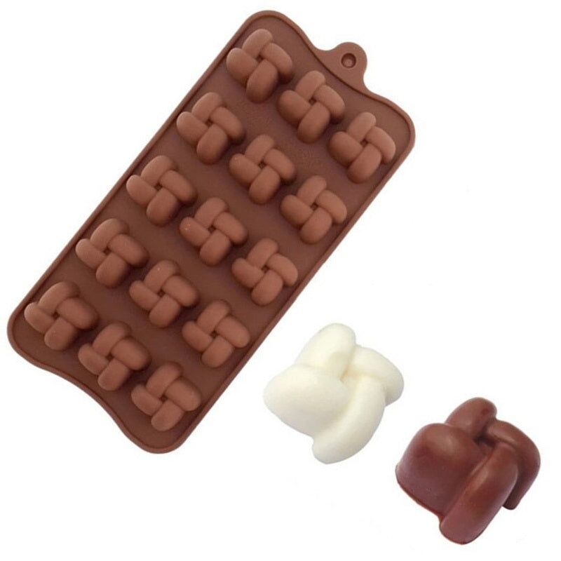Knot Cake Candy Silicone Chocolate Mold 15 Cavity