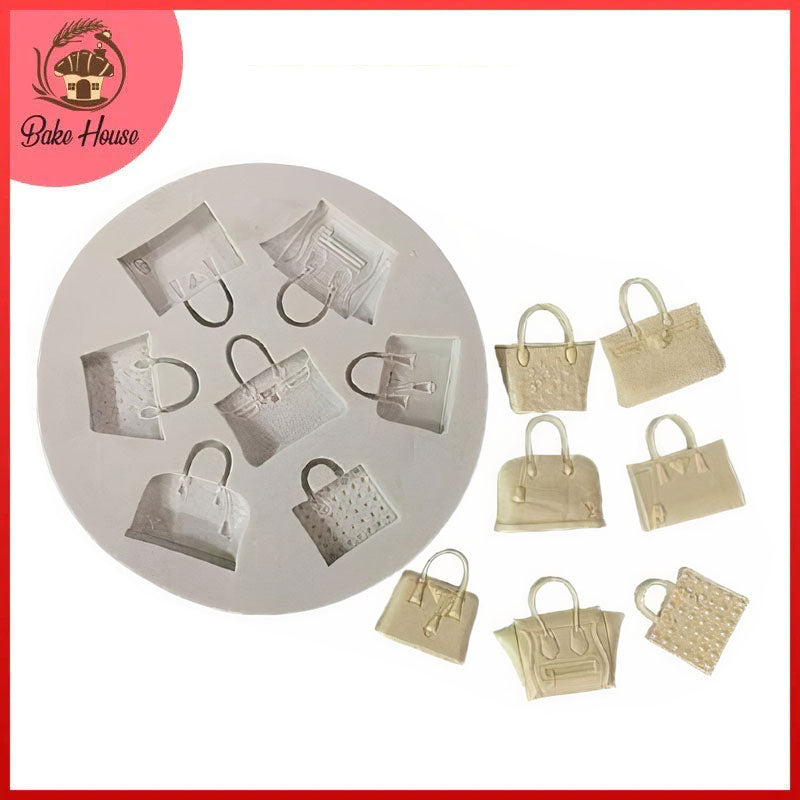 Ladies Hand Bags Silicone Fondant & Chocolate Mold 7 Cavity