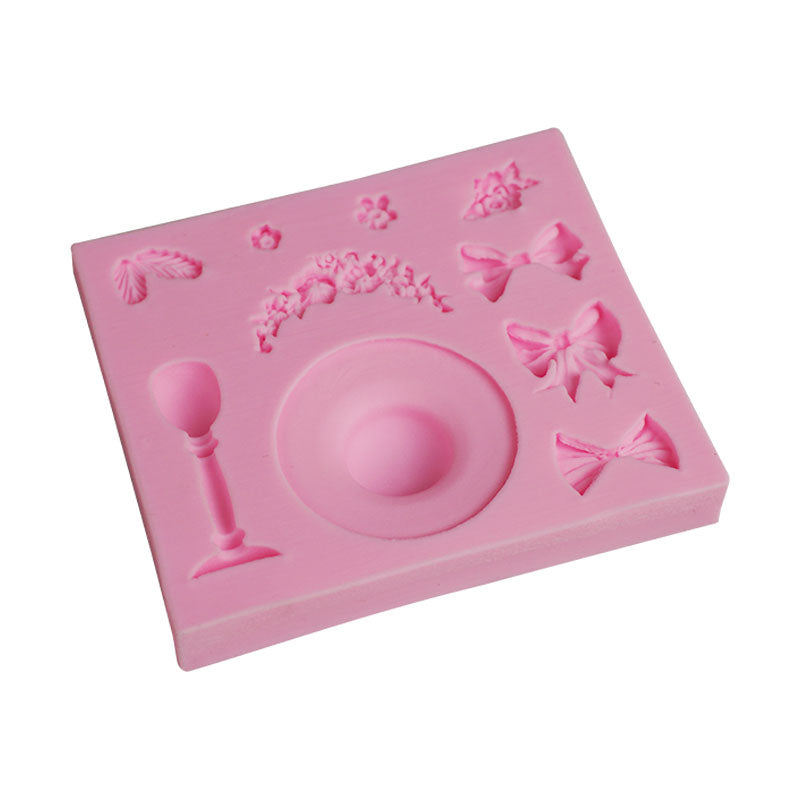 Ladies Hat, Bows & Flowers Silicone Fondant Mold 10 Cavity