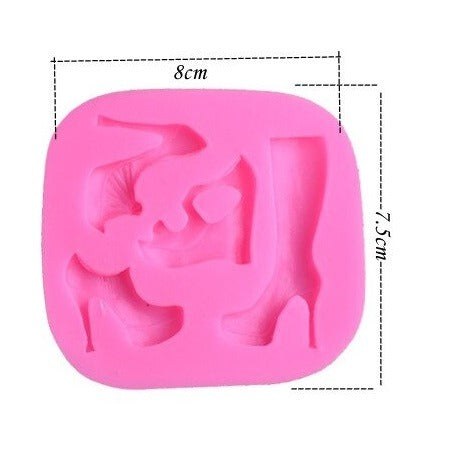 Lady Heel Shoes Silicone Fondant Mold 4 Designs