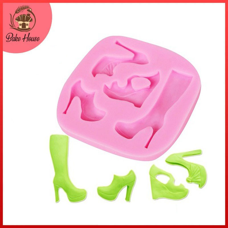 Lady Heel Shoes Silicone Fondant Mold 4 Designs