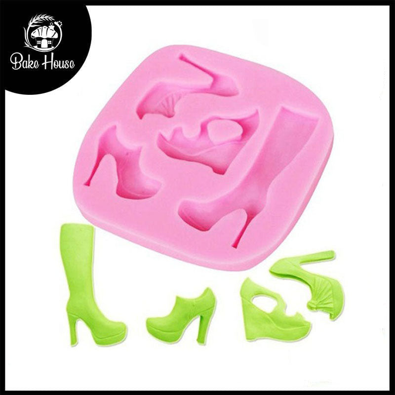 Lady Heel Shoes Silicone Fondant Mold 4 Designs