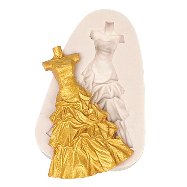 Lady Wedding Dress Silicone Fondant Mold (Design 01)
