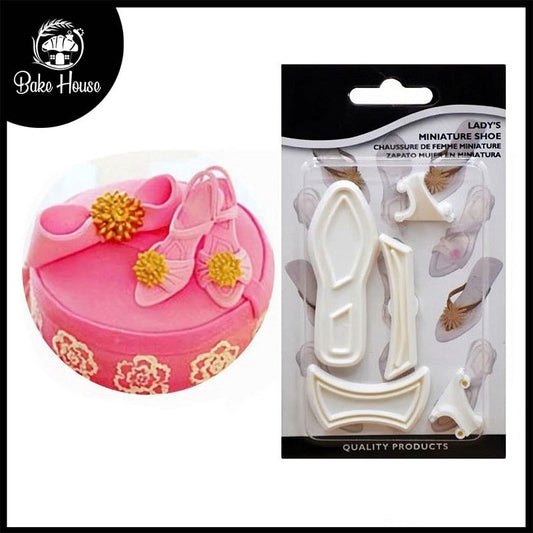 Lady's Miniature Shoe Fondant Cake Cutter 5Pcs Set Plastic