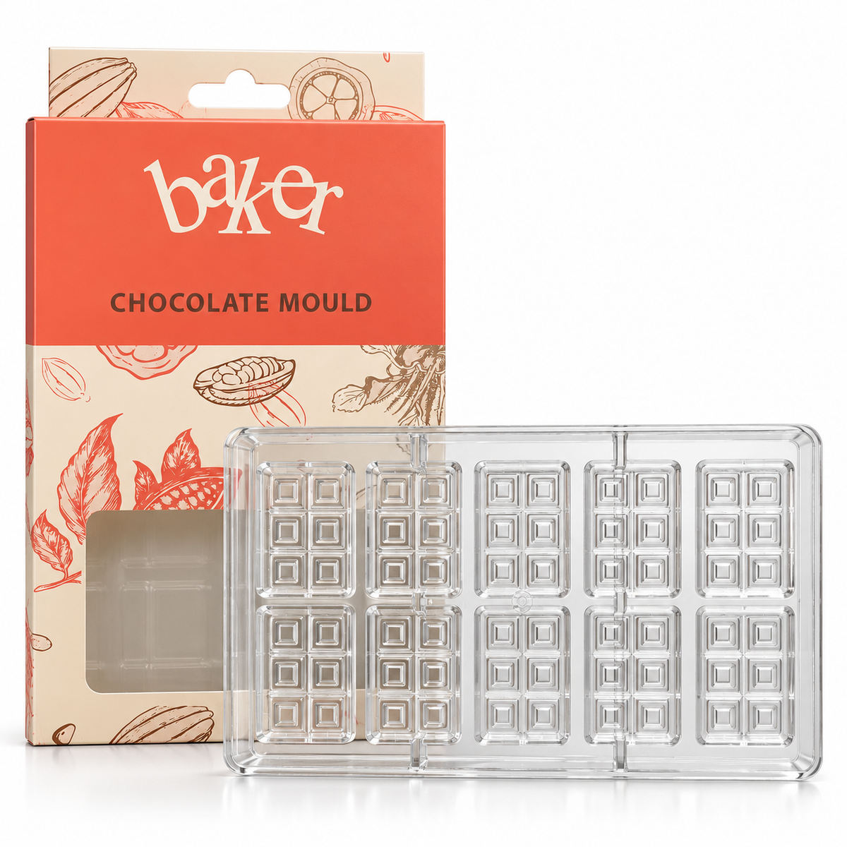 6 Square Bar Shape Acrylic Chocolate Mold 10 Cavity