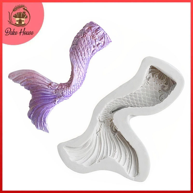 Large Size Curved Mermaid Tail Silicone Fondant Mold