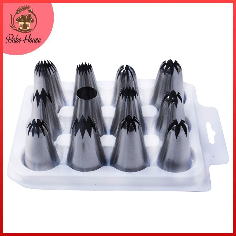 Large Size Icing Nozzle Stainless Steel 12Pcs Set