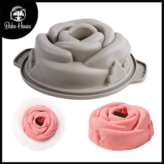 Large Size Rose Flower Silicone Cake Baking Mold