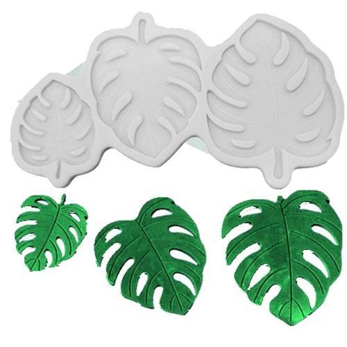 Large Size Tropical Leaves Silicone Fondant Mold 3Pcs