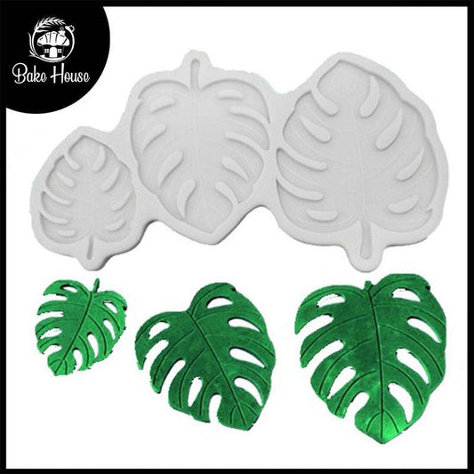 Large Size Tropical Leaves Silicone Fondant Mold 3Pcs