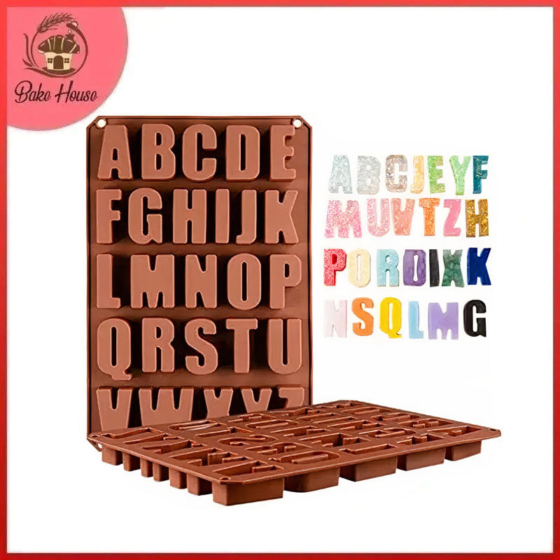 Large Size Uppercase Alphabet Silicone Chocolate Mold A To Z