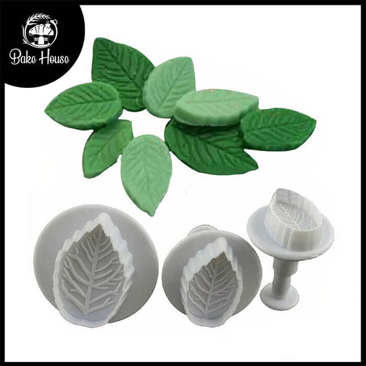 Leaves Fondant Plunger Cutter 3Pcs Set